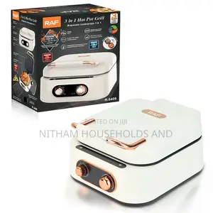 Raf R.5409 3-in-1 Electric Hot Pot BBQ Grill, Smokeless Cooker