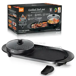 Raf R.5413 Electric Grilled 2-in-1 Hot Pot BBQ Grill