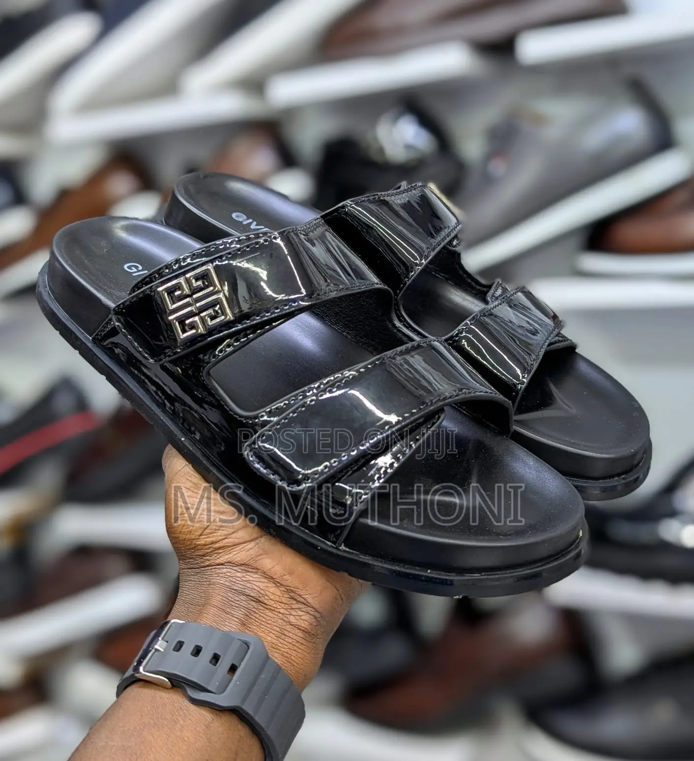 Assorted Brands(Dior , Burberry ,Givenchy)Black Men Sandals