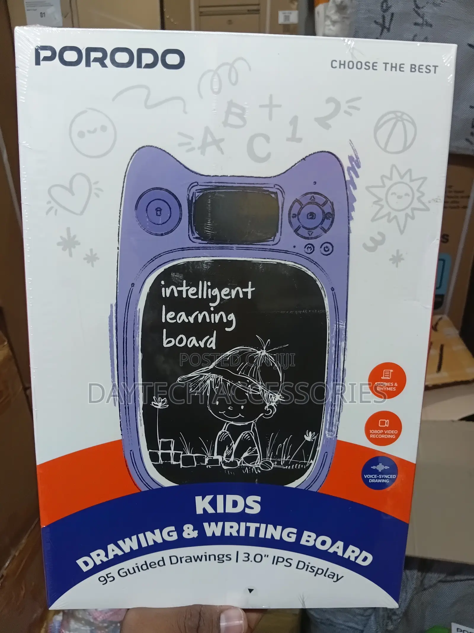 Porodo Kids Intelligent Learning Drawing Writing Board 3.0" Display
