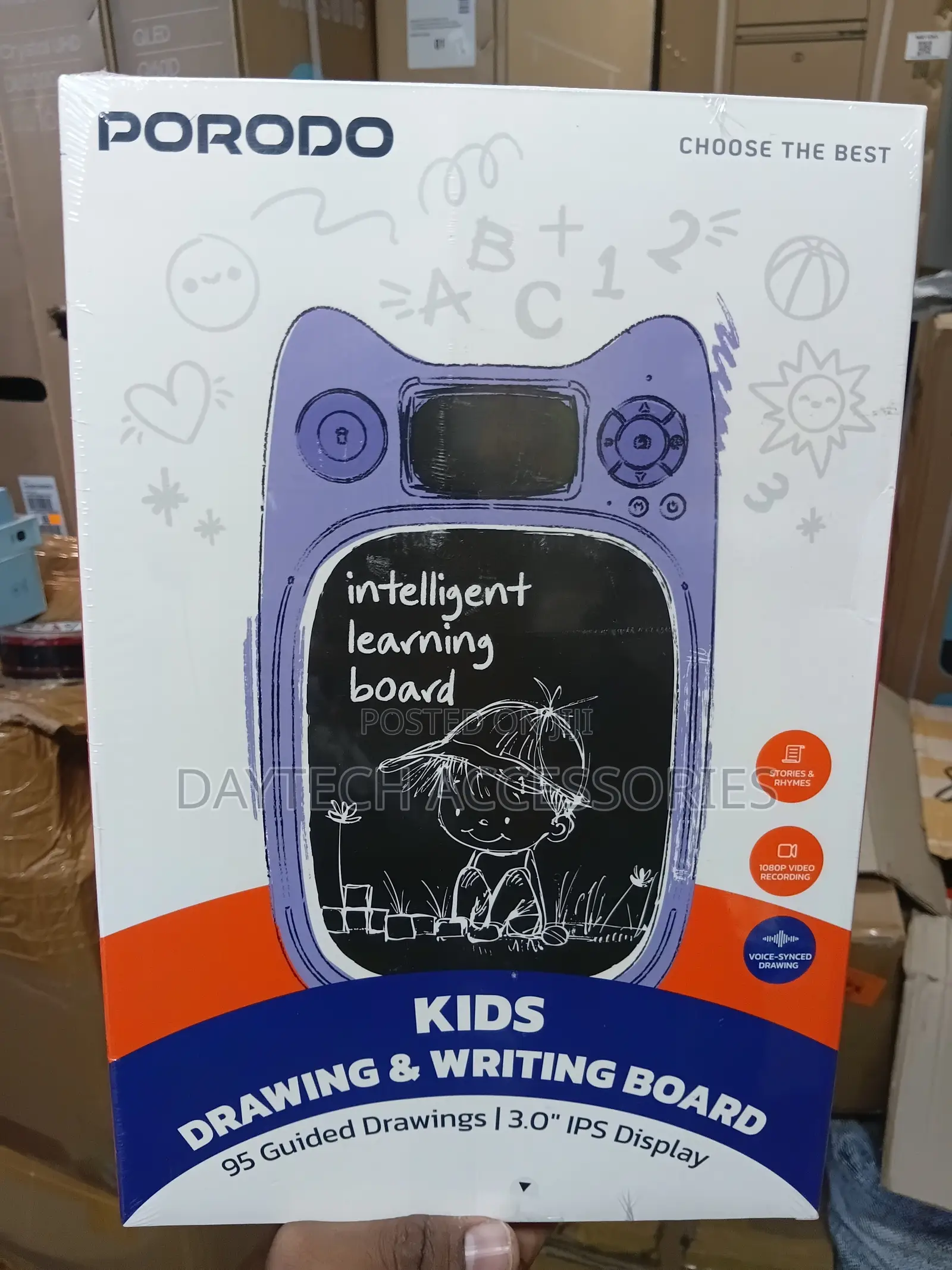 Porodo Kids Intelligent Learning Drawing Writing Board 3.0" Display