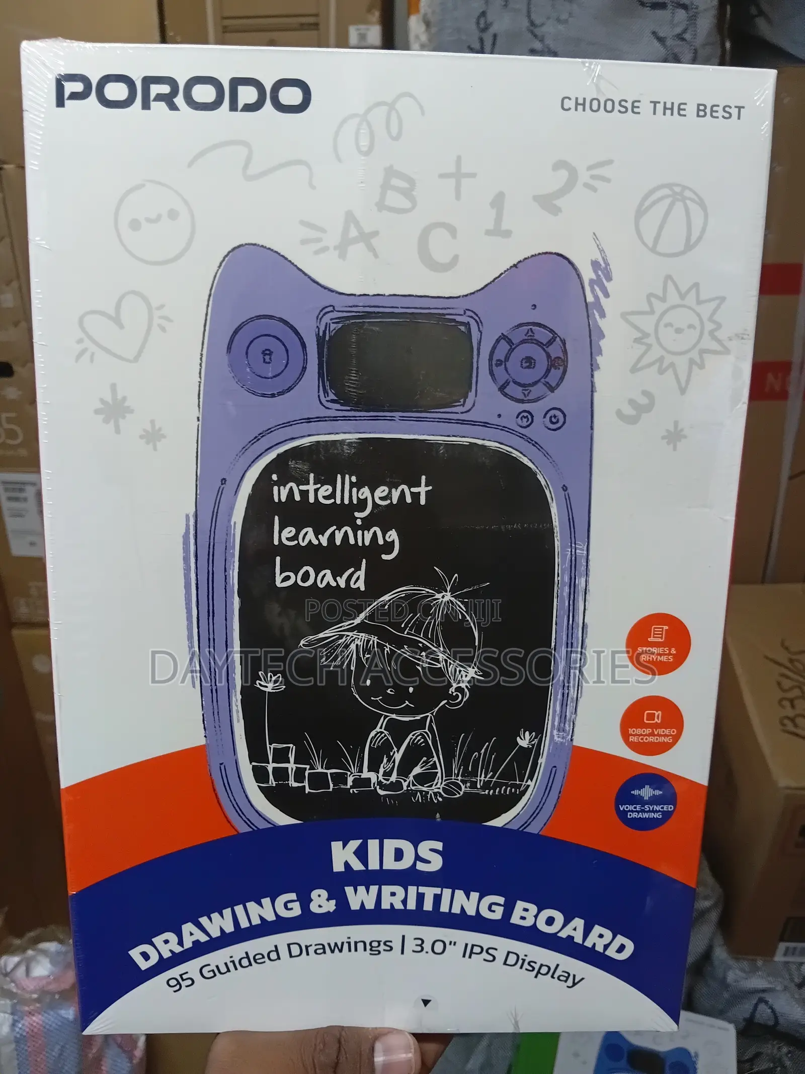 Porodo Kids Intelligent Learning Drawing Writing Board 3.0" Display