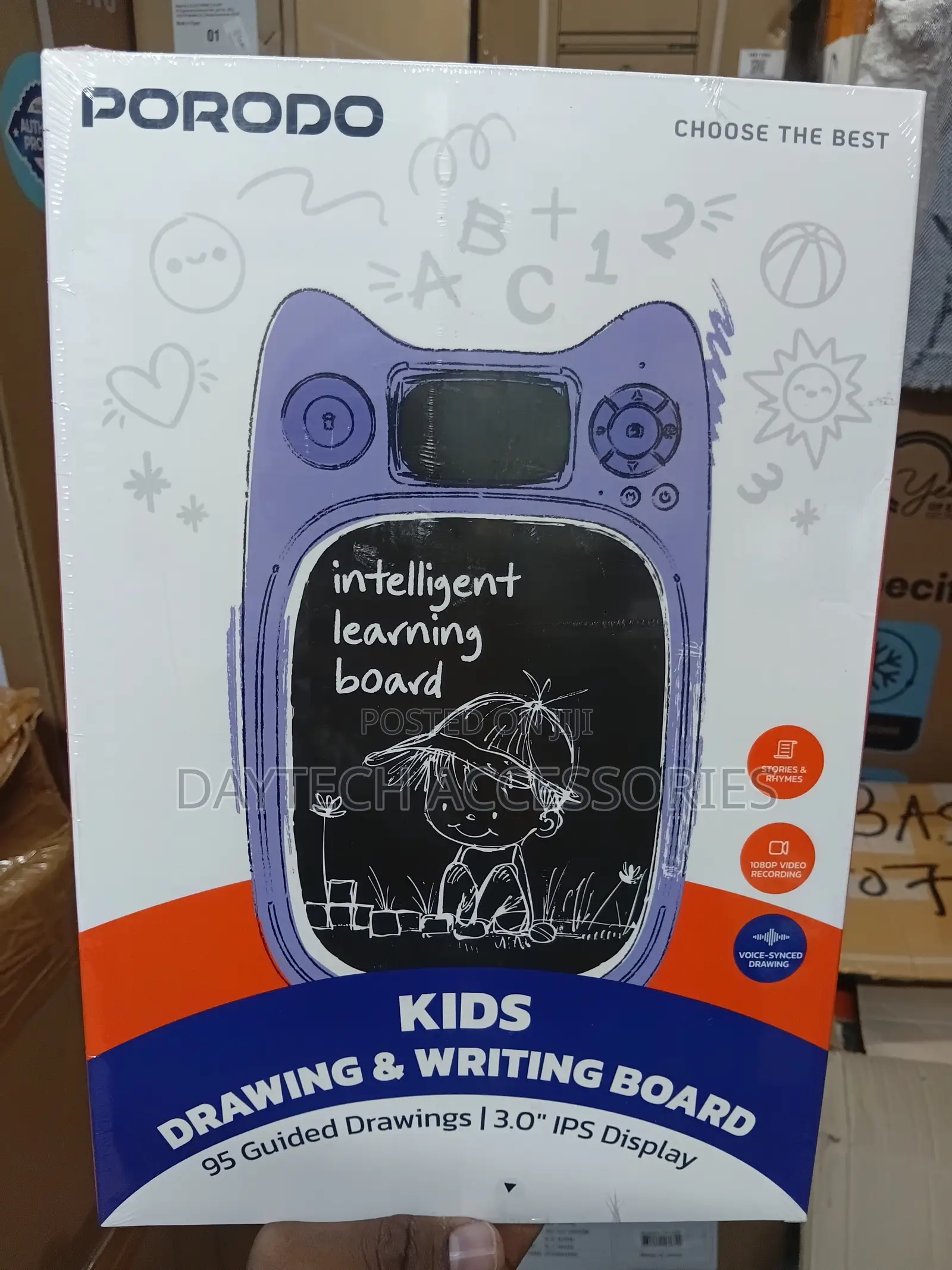 Porodo Kids Drawing Writing Board With 95 Guided Drawings.