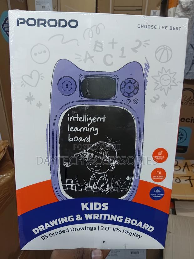 Porodo Kids Drawing Writing Board With 95 Guided Drawings.