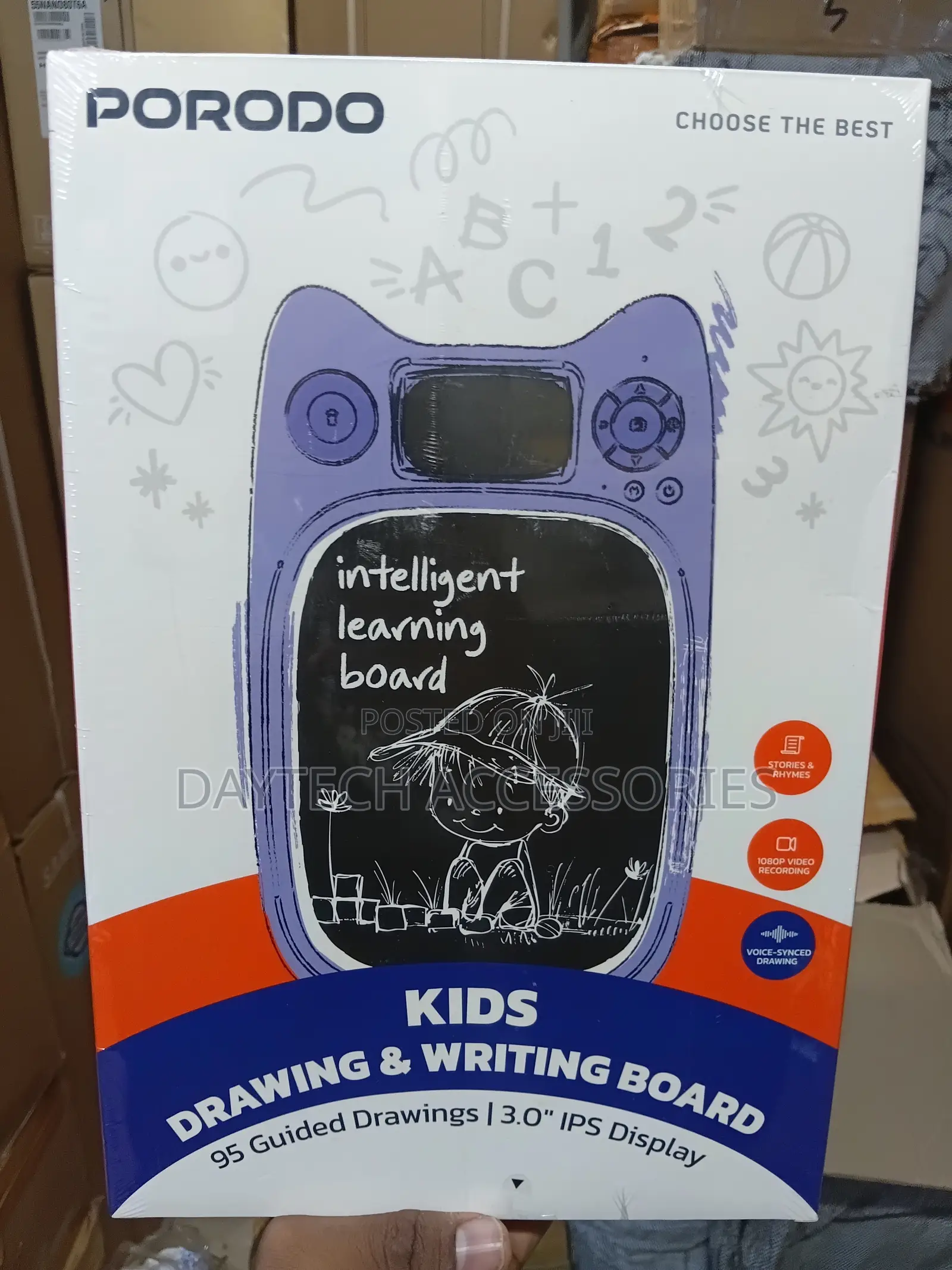Porodo Kids Drawing Writing Board With 95 Guided Drawings.