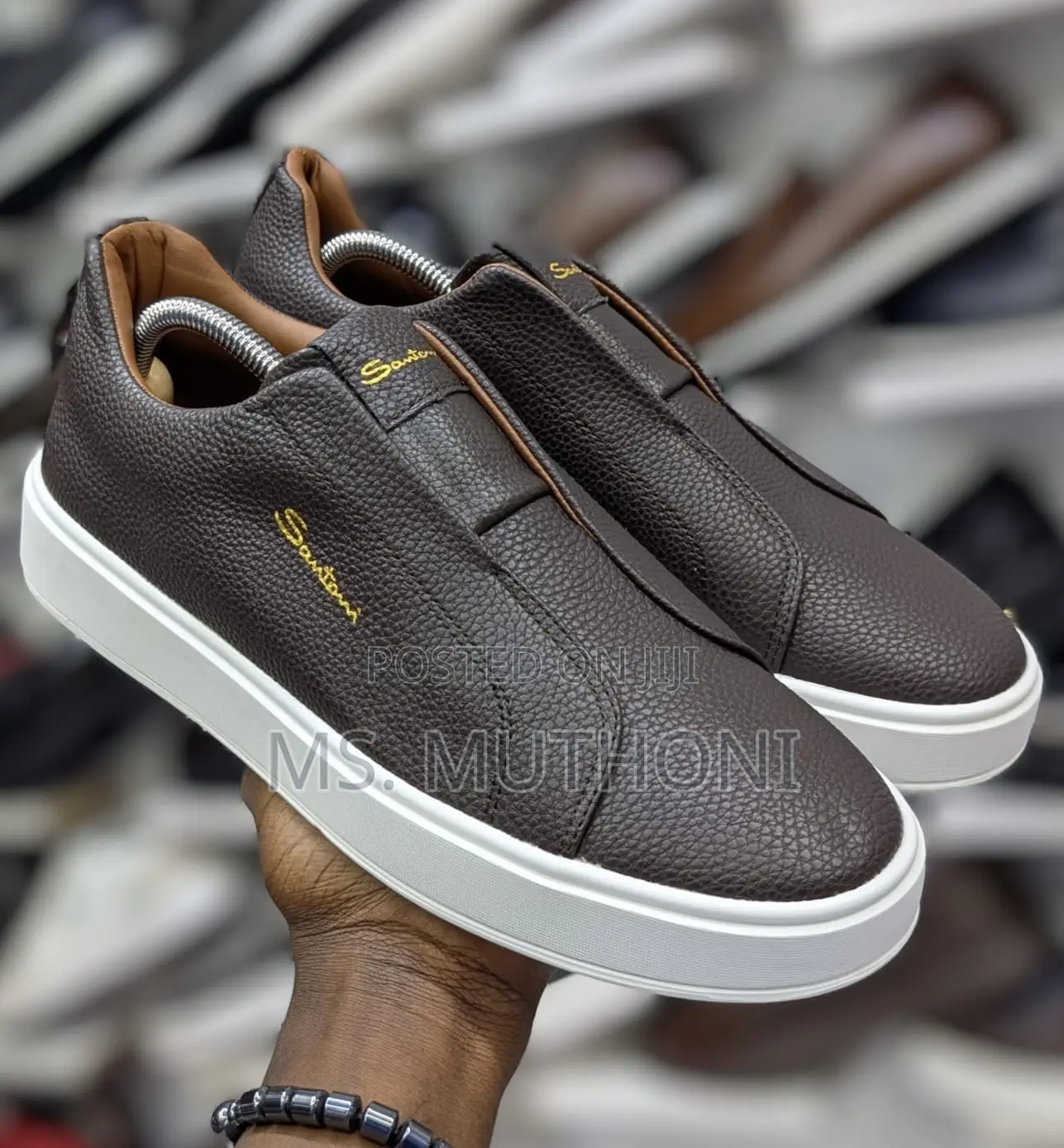 Jungle /Brown Laceless Santoni Casual Size 40-45