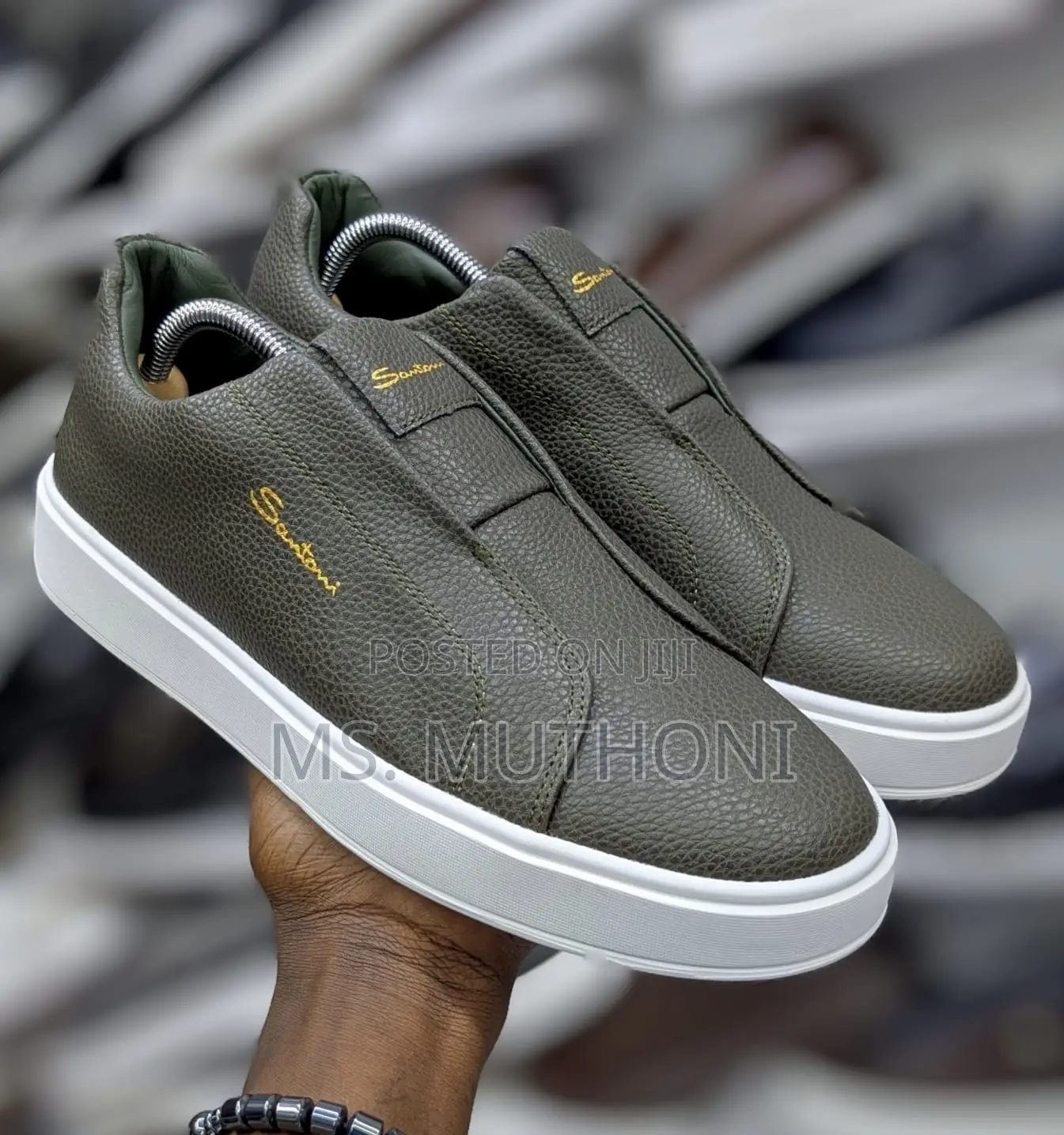 Jungle /Brown Laceless Santoni Casual Size 40-45
