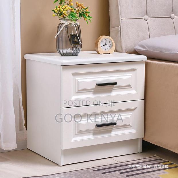 Bedside Cabinet; High-Quality White Wooden 2 Drawer Storage Unit