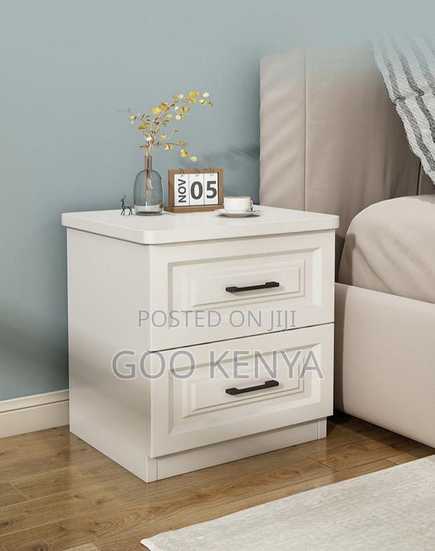Bedside Cabinet; High-Quality White Wooden 2 Drawer Storage Unit - thumbnail 6