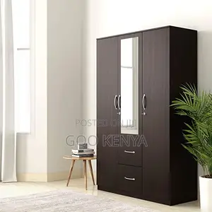 Home Clpset; High-End 3 Door Wooden Storage Wardrobe