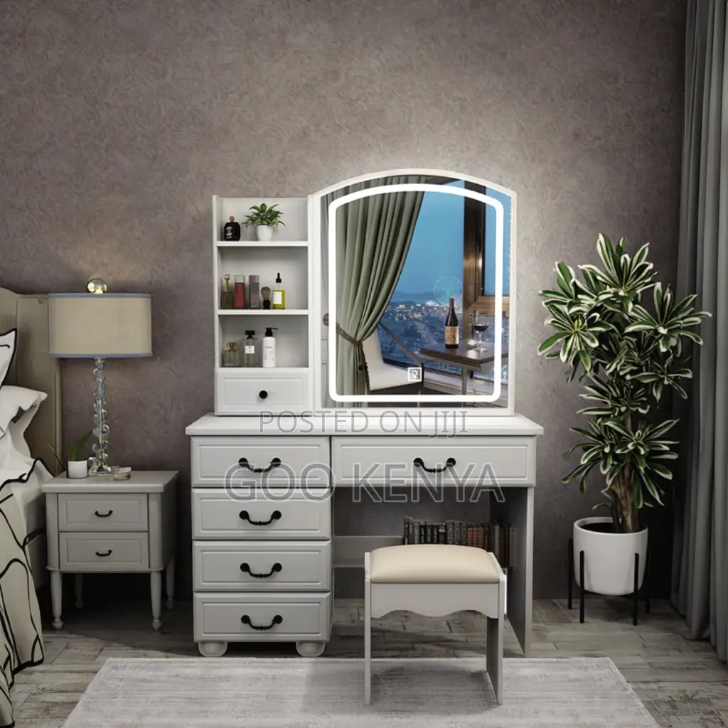 Dressing Table; High-End Led Dressing Table With Stool