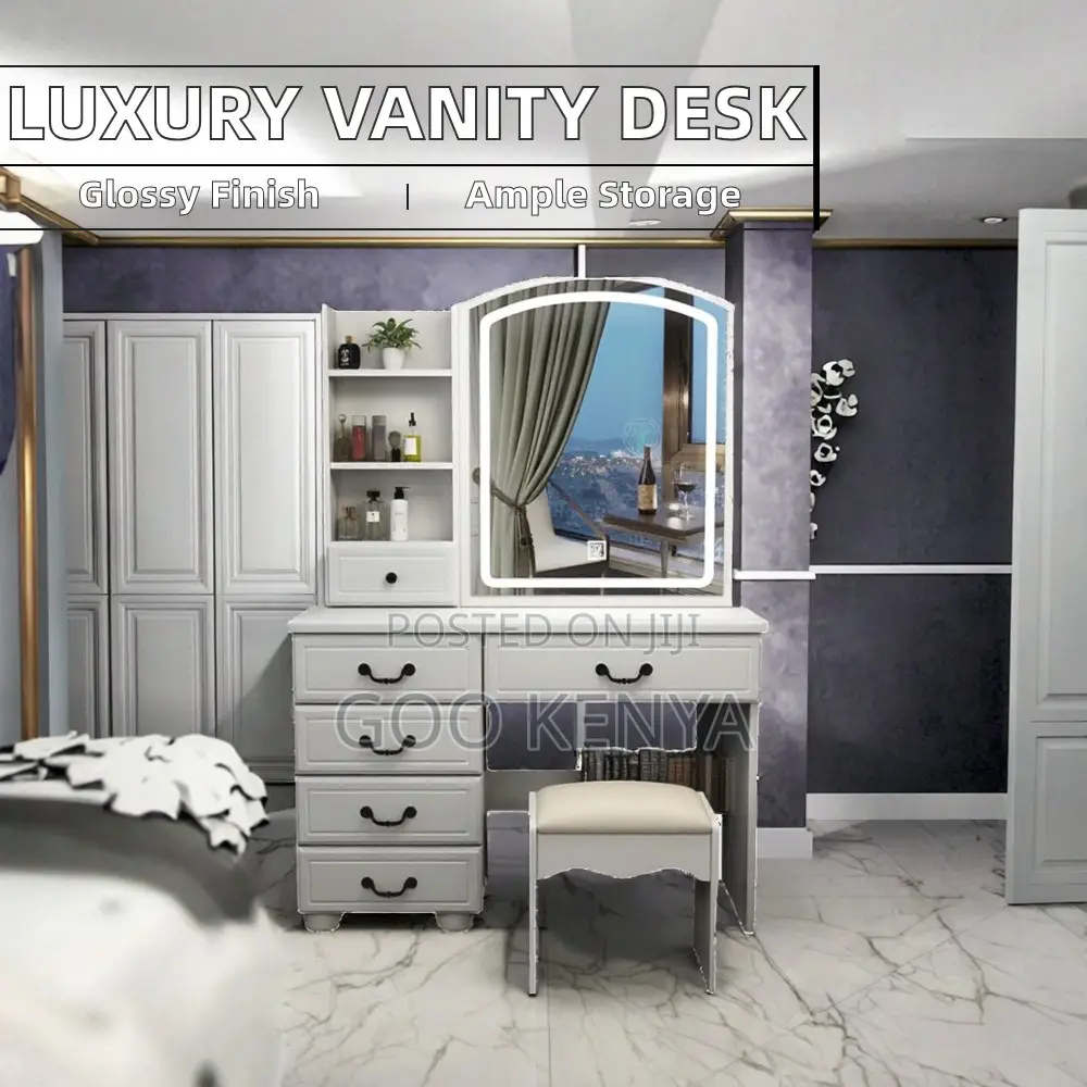 Dressing Table; High-End Led Dressing Table With Stool
