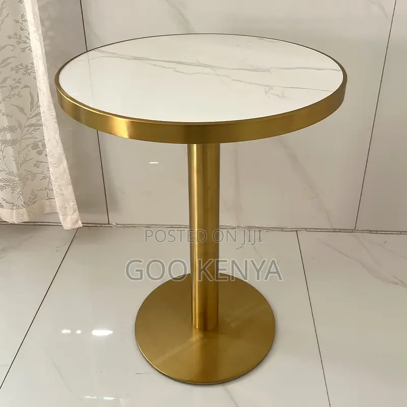 Dining Table; Elegant White Marble Dining Table for 4 People