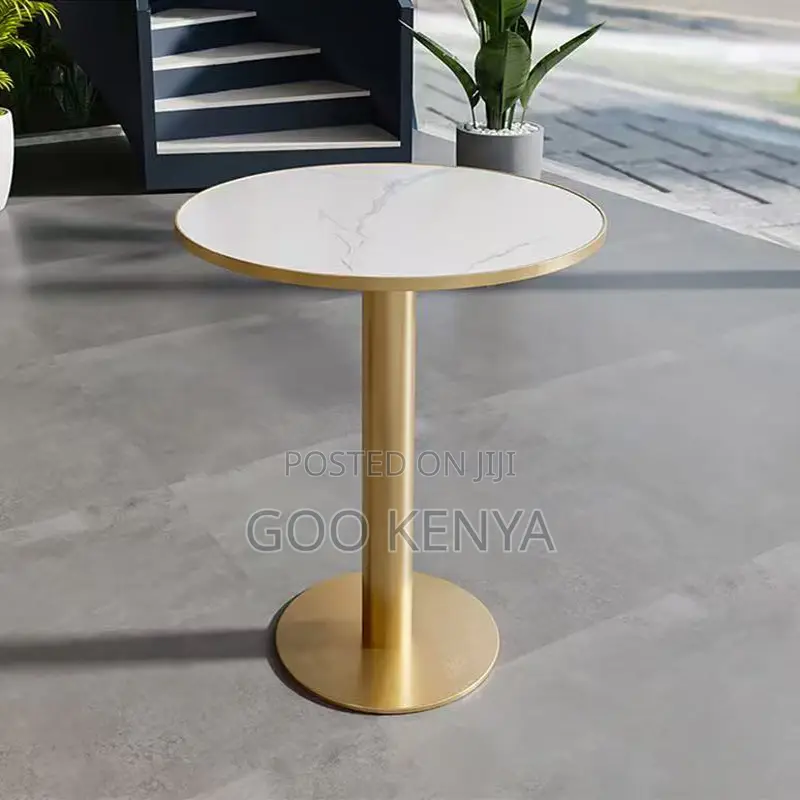 Dining Table; Elegant White Marble Dining Table for 4 People