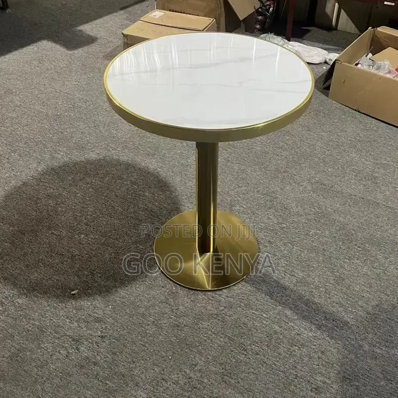 Dining Table; Elegant White Marble Dining Table for 4 People