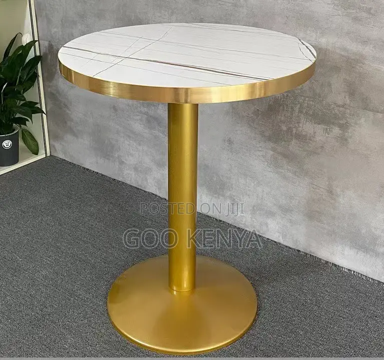 Dining Table; Elegant White Marble Dining Table for 4 People