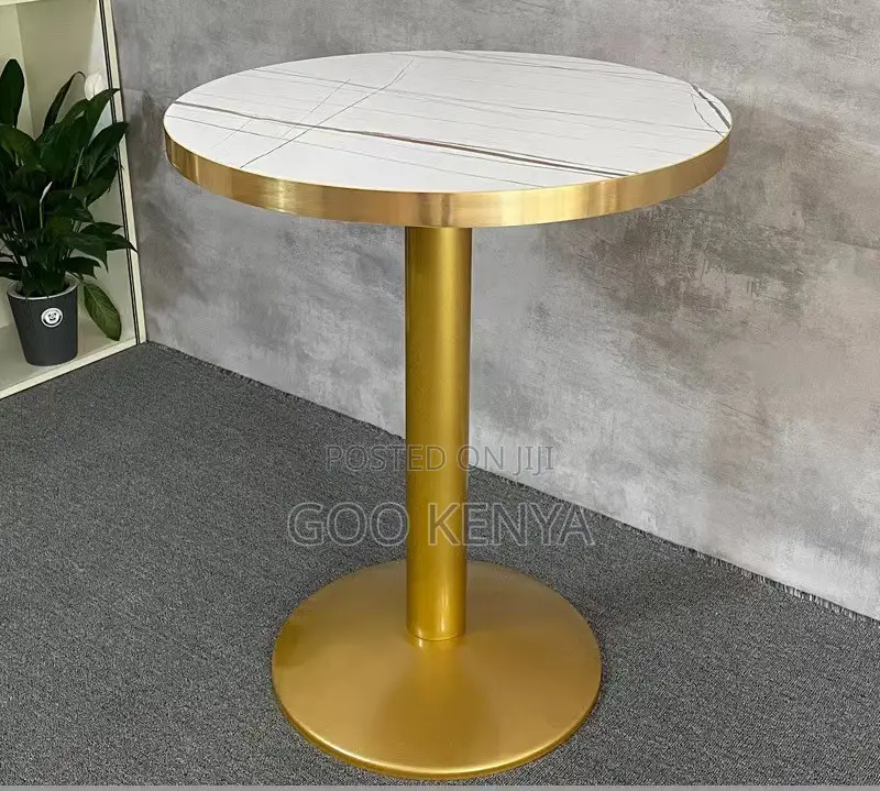 Dining Table; Elegant White Marble Dining Table for 4 People