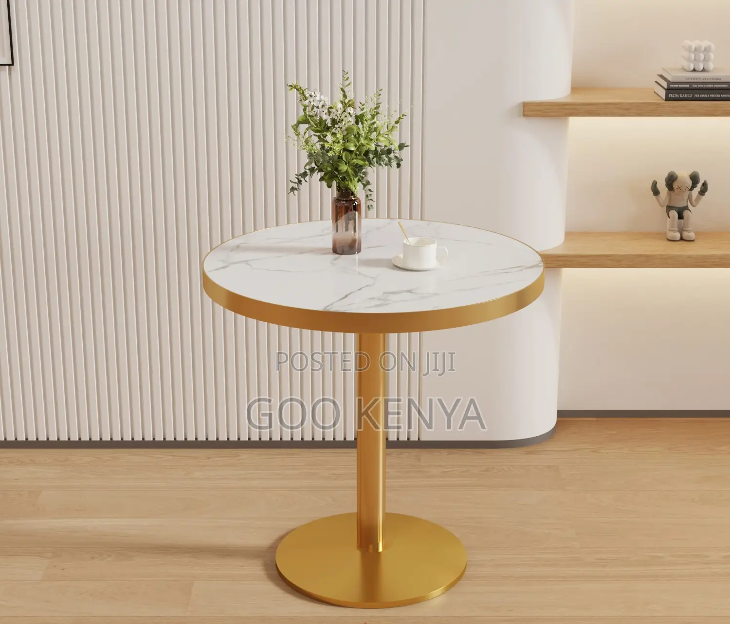 Dining Table; Elegant White Marble Dining Table for 4 People