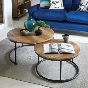 Coffee Table; Luxury Round Nesting Coffee Table Set