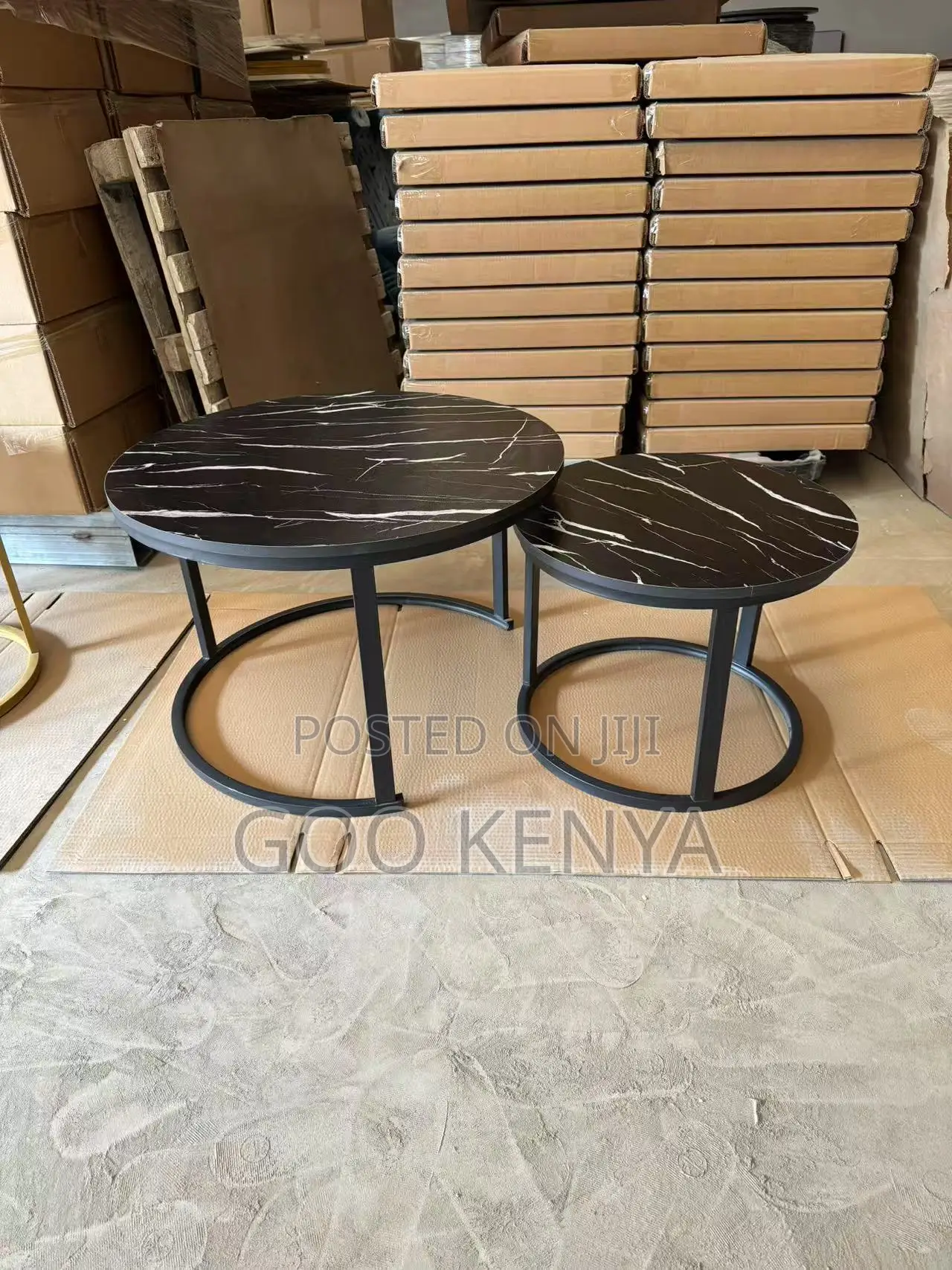 Coffee Table; Luxury Round Nesting Coffee Table Set