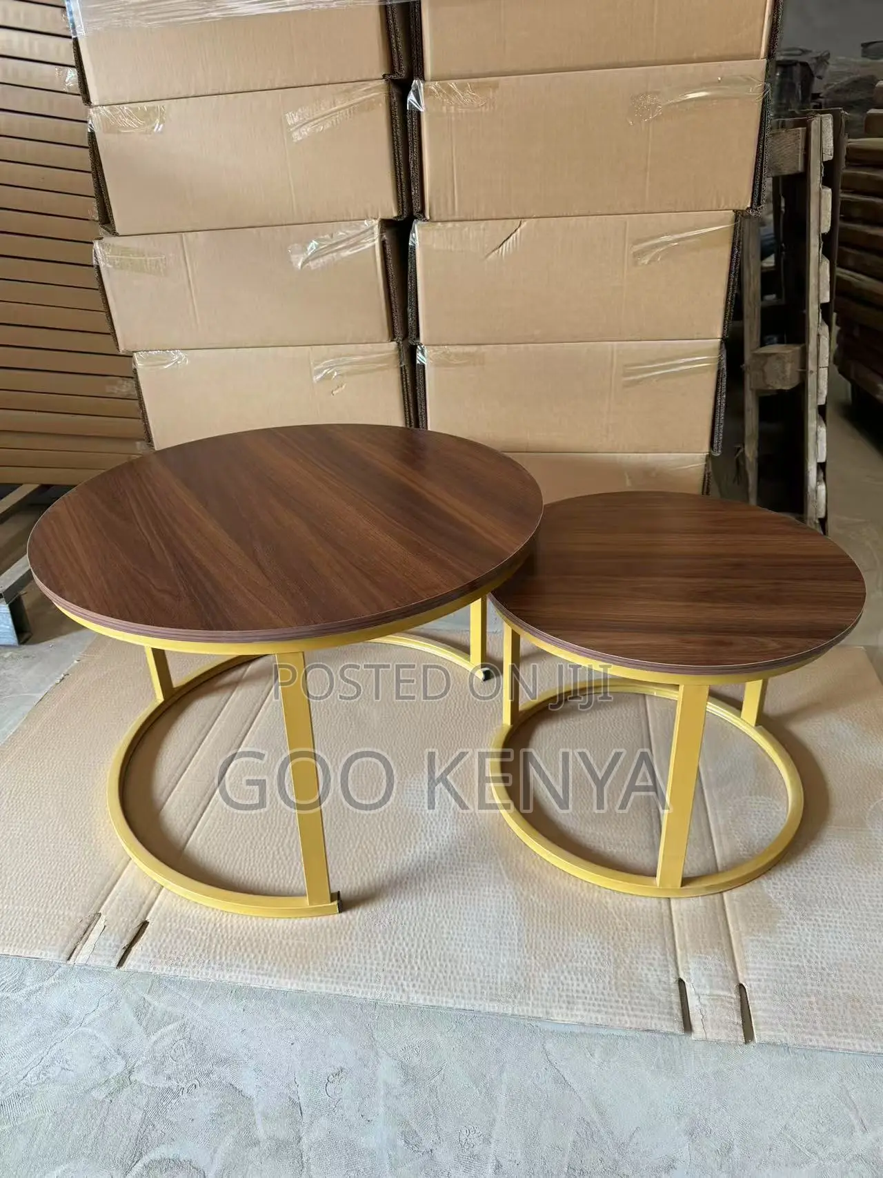 Coffee Table; Luxury Round Nesting Coffee Table Set