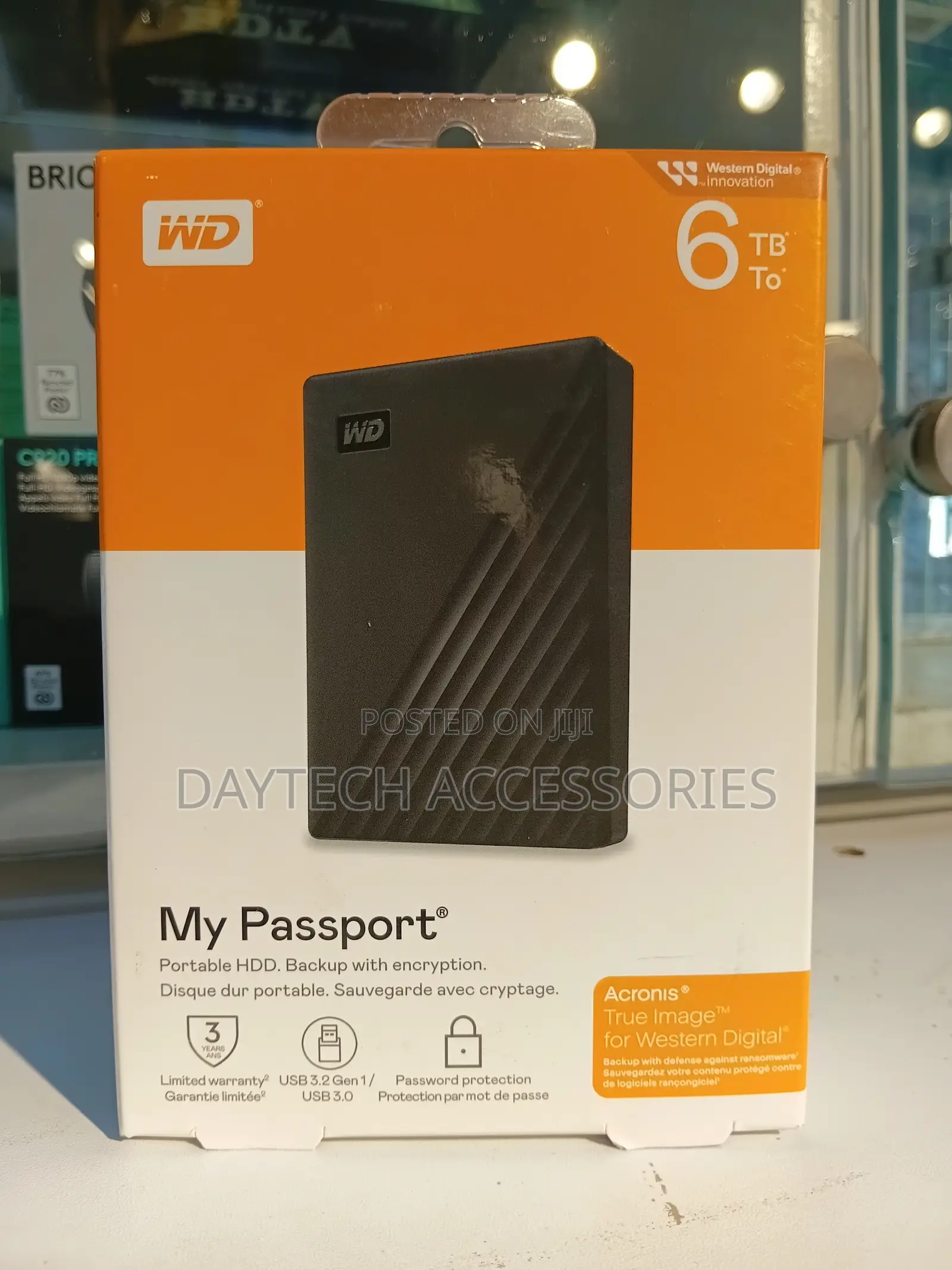Wd My Passport 6tb Portable HDD Storage (Black)