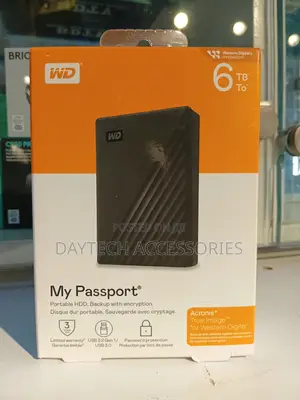 Wd My Passport 6tb Portable HDD Storage (Black)