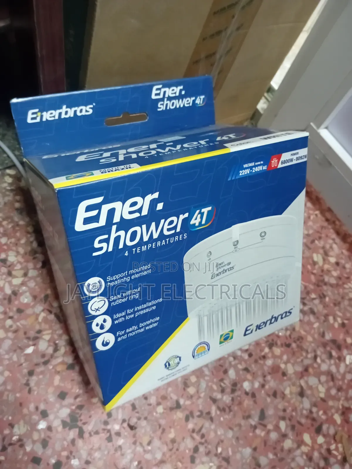 White Electric Shower Head 4t Instantaneous Heating Head