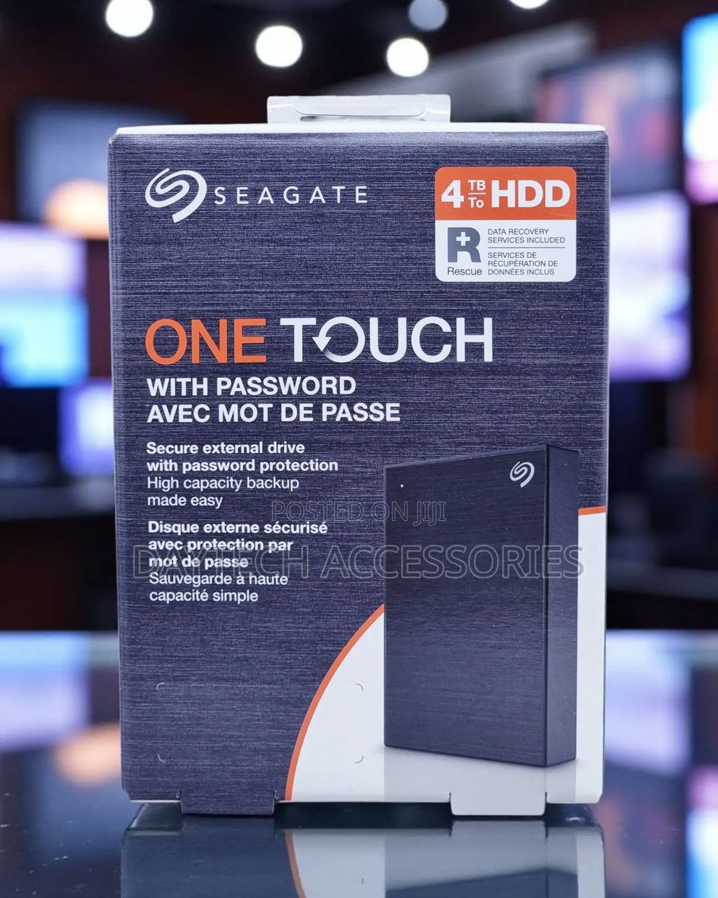 Seagate 4tb One Touch Usb 3.2 Gen 1 External Hard Drive - Black