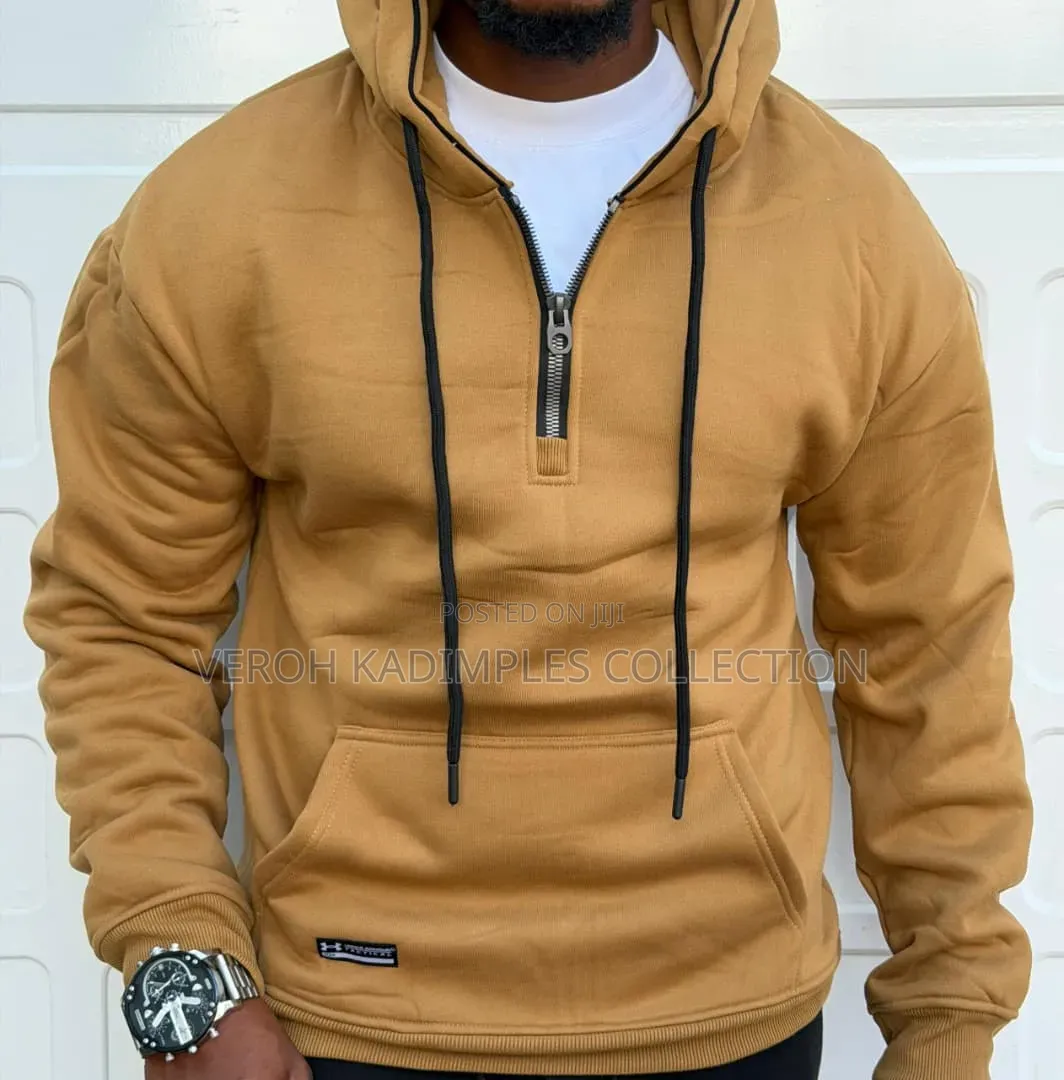 Plain Half Zipper Hoodies