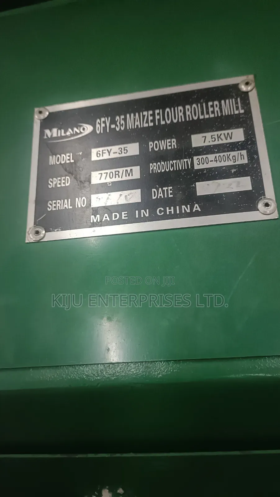 Milano 6fy-35 Roller Mill With Crusher – 15hp Total Power