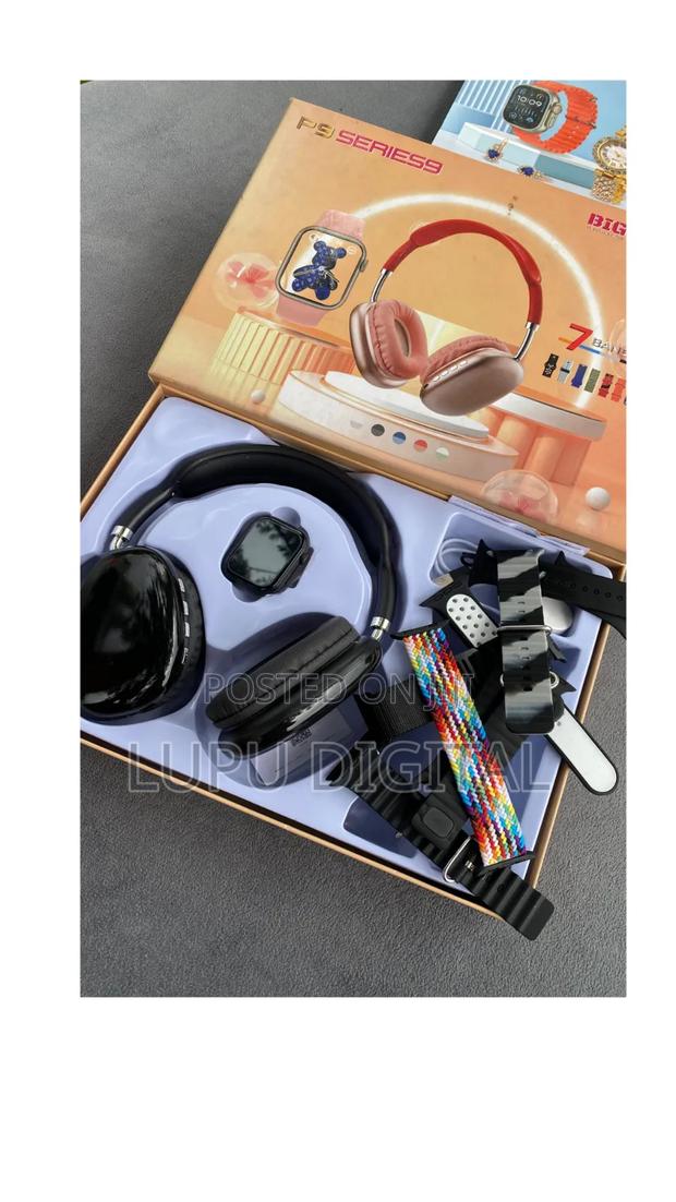 P9 Series Smart Watch With Headphones 7 Interchangeable Straps