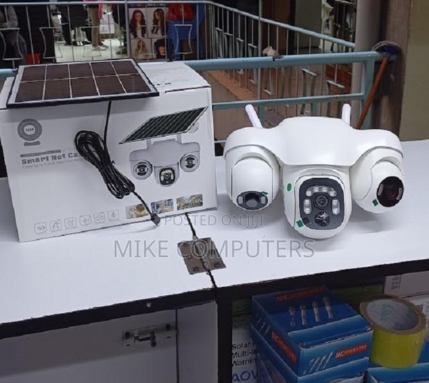 4g Triple Lens Solar Powered PTZ Outdoor Camera V380white