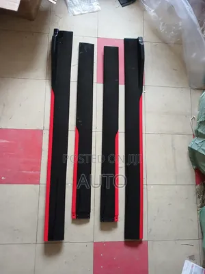 Universal Black Red Side Skirts – Sport Racing Body Kit Extensions