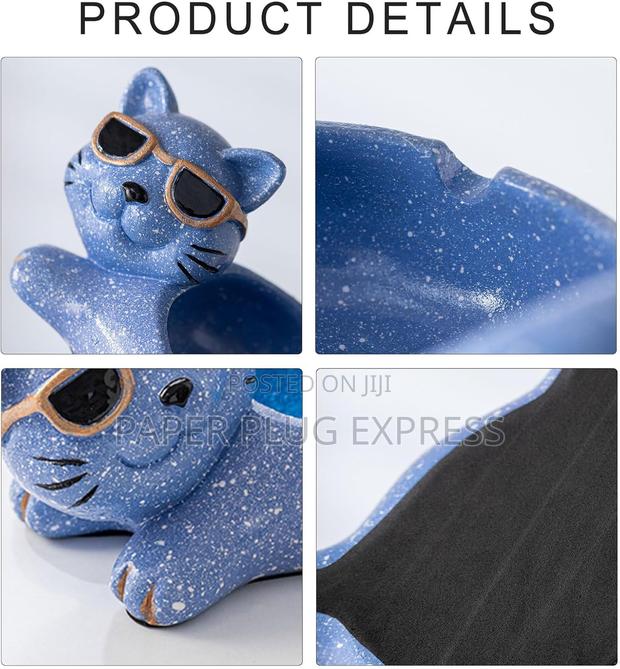 Classic Ceramic Tabletop Ashtray - Cool Cat - thumbnail 4