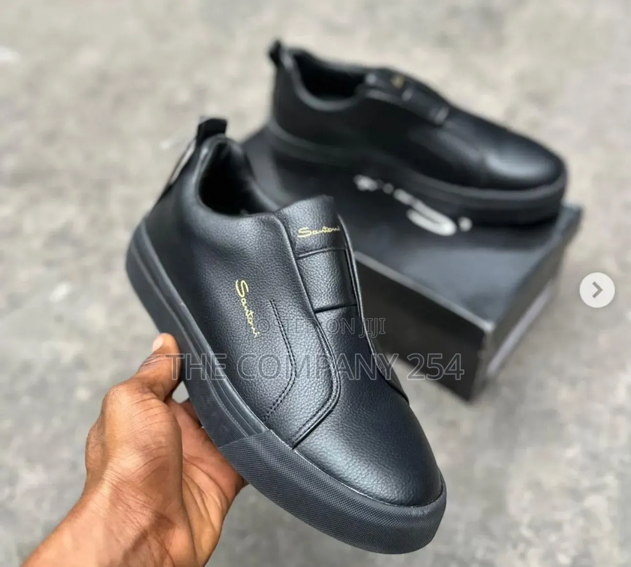 Quality Leather Casual Santoni Rubber Sole Slip on Shoes