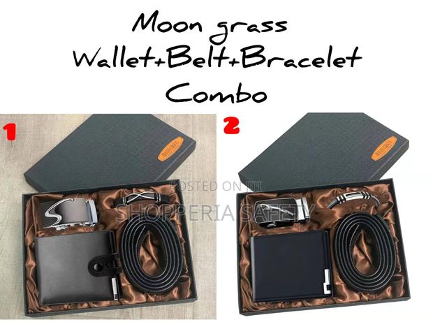 Moon Grass Wallet+Belt+Bracelet Combo in a Packaging Box - main view