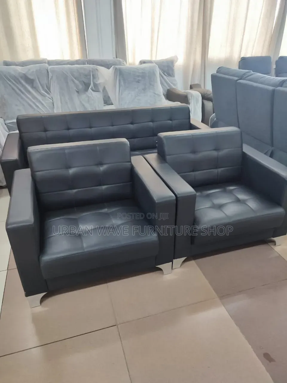 Black Office Waiting Sofas