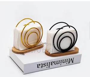 *Metallic Hemisphere Bamboo Base Serviet Holder