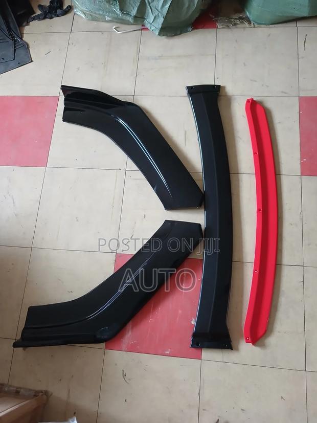 Universal Black Red Front Bumper Lip – Racing Style Splitter Kit