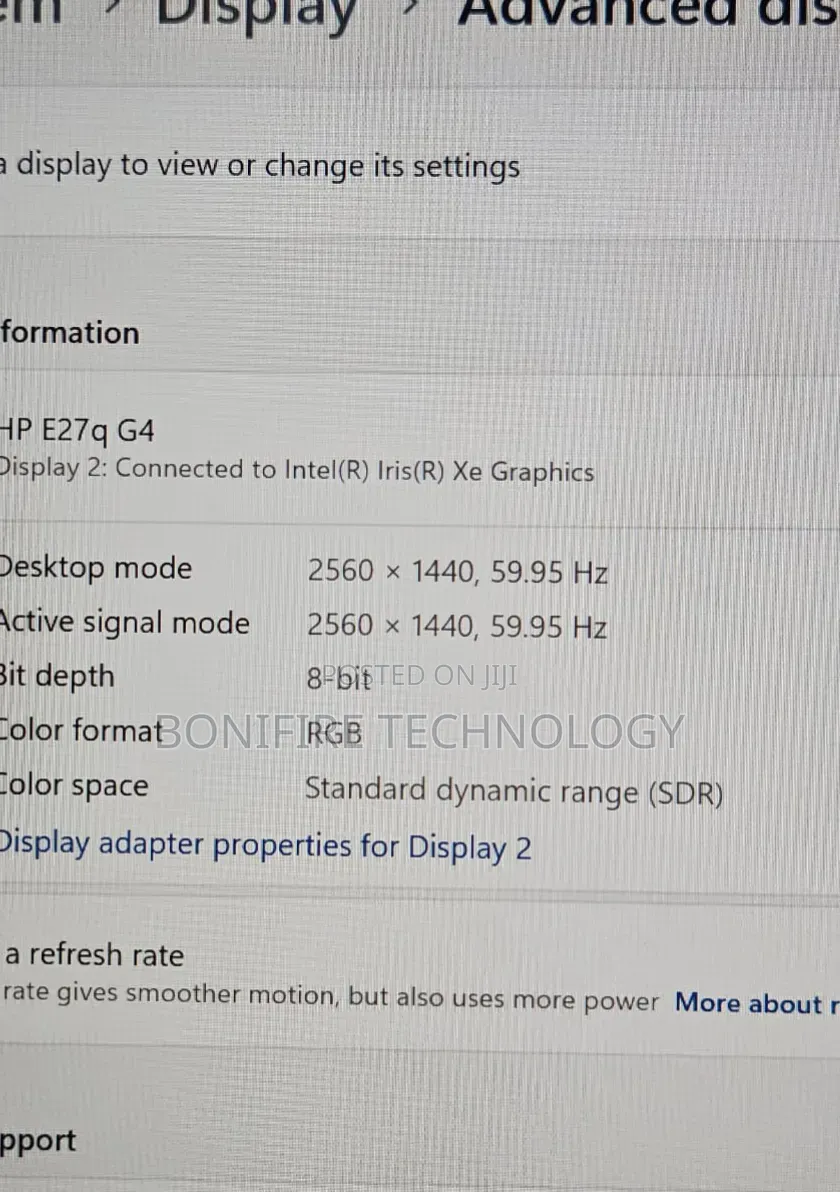 Hp 27inch Monitor  Model: E27q G4  Display (2560x1440p)