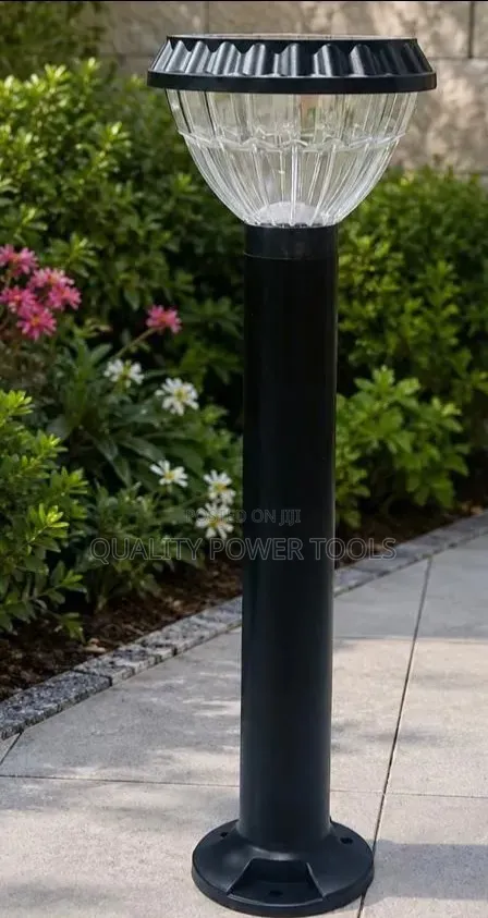 Black Solar-Powered Garden Lamp Light Led Bollard Light