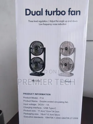 Vertical Double Head 3 Speed Rechargeable Duo Turbo Fan