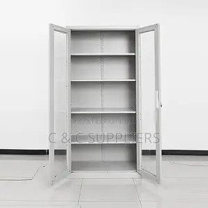 2-Door Glass Front Steel Cabinet