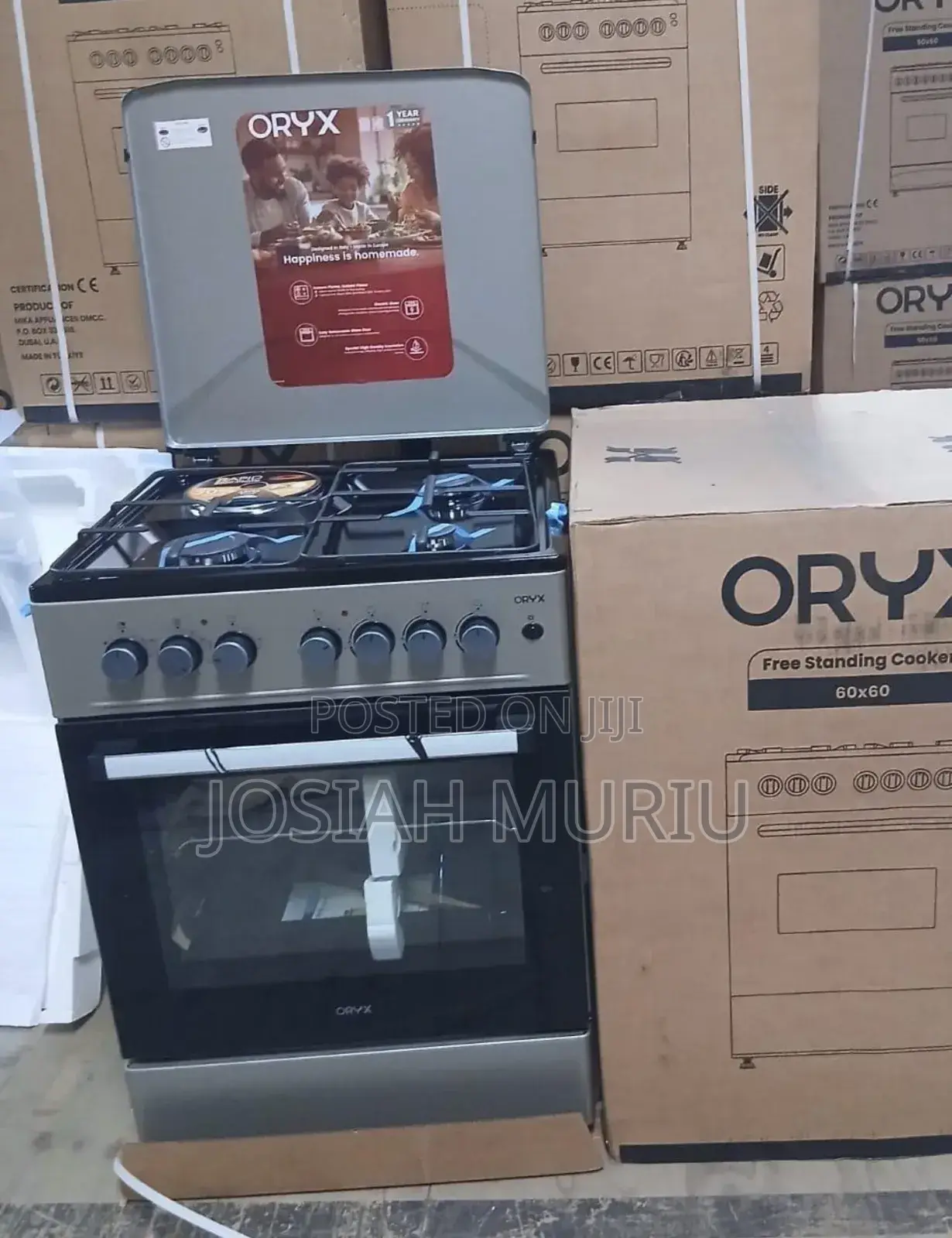 Mika 60by60 Standing Cooker 3+1 With Rapid Hot Plate