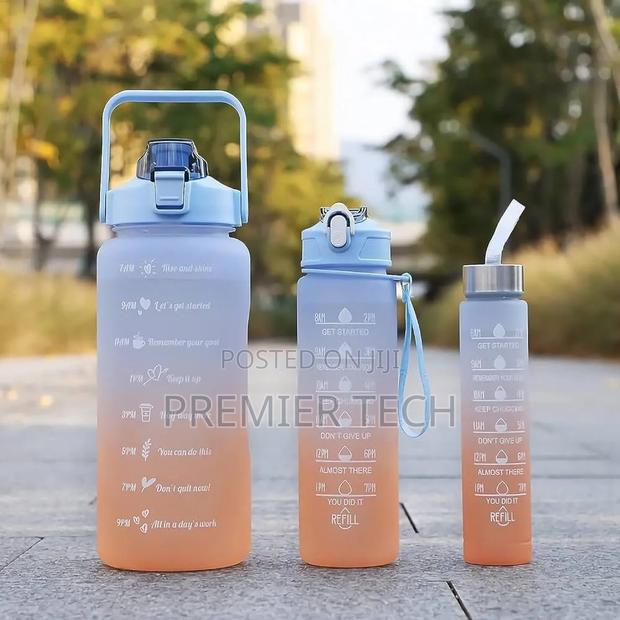 *3in1 Motivation Water Bottle Now Available in Black - thumbnail 2