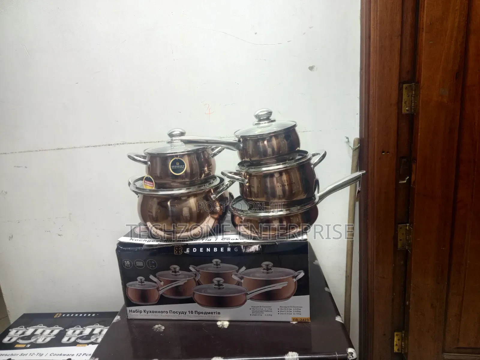 10 Pieces Gold Edenburg Eb-2423 Stainless Induction Cookware Set 