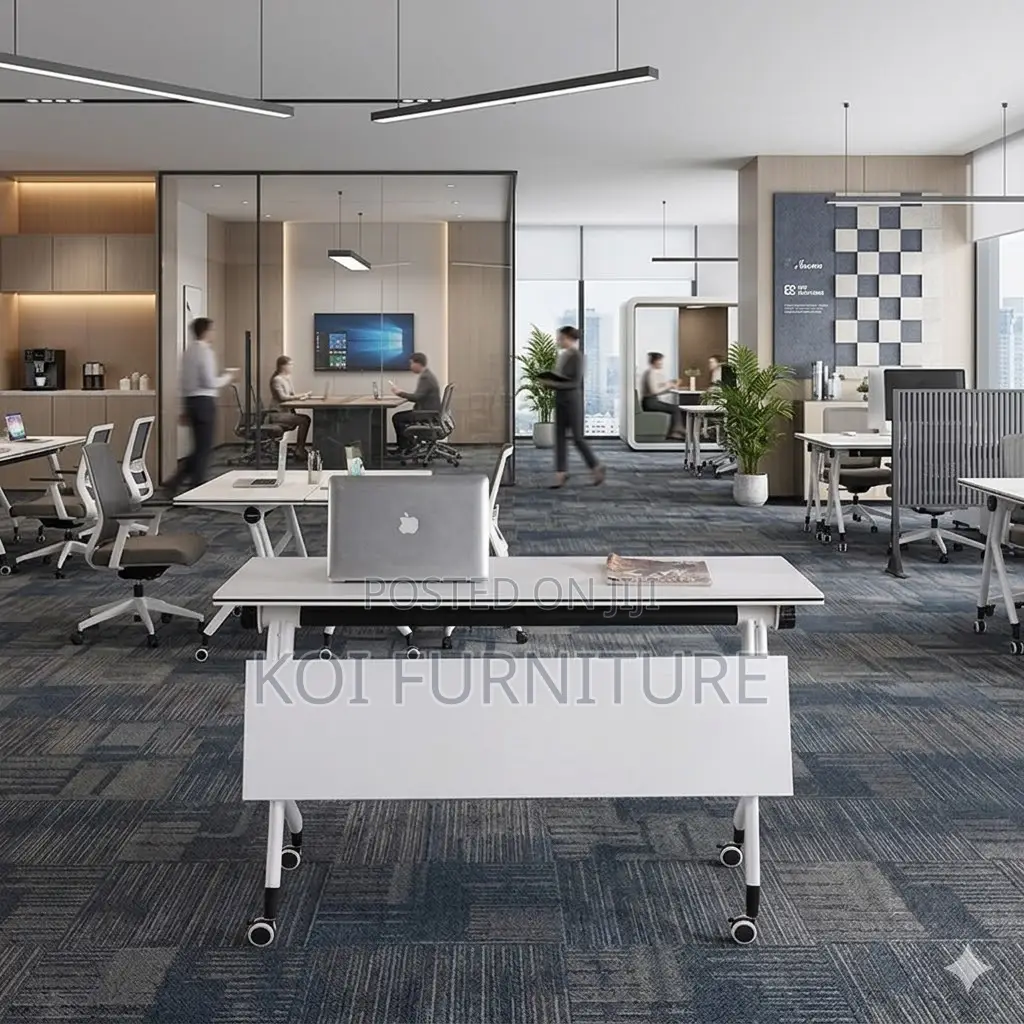 Office Desk; White Foldable Office Movable Desk