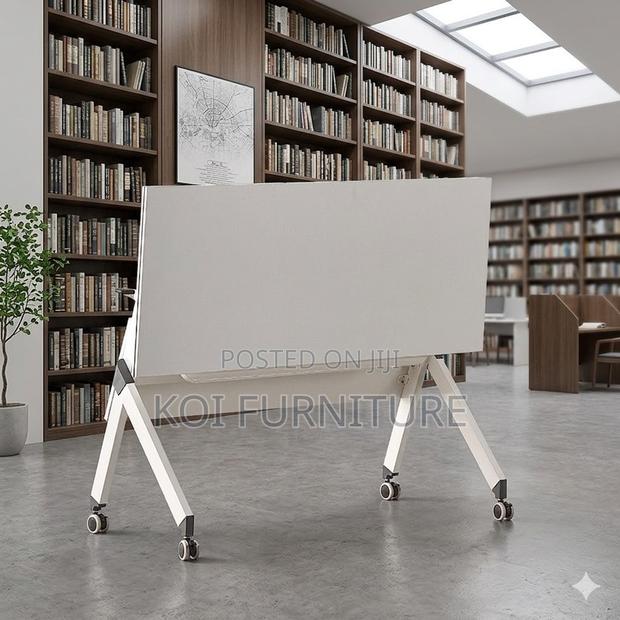 Office Desk; White Foldable Office Movable Desk - thumbnail 5