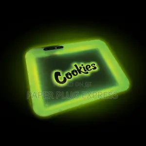 Cookies Rechargeable Led Rolling Tray - Green